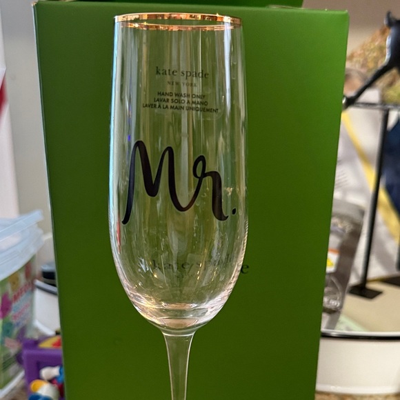 kate spade Other - Kate Spade Mr. Champagne Glass with Gold Accent NEW